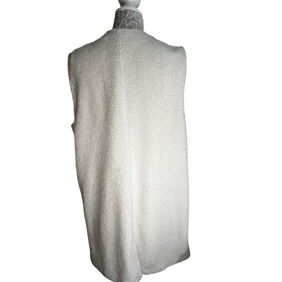 J.Jill Elements Faux Fur Long Vest Women’s Size XL in winter White – EUC - Picture 3 of 7